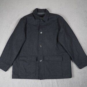 Vintage Old Navy Mens Black Wool Peacoat XXL Quilt lining single breasted City